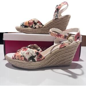 American Eagle Summer‎ Floral Wedge Strappy Sandals 8.5